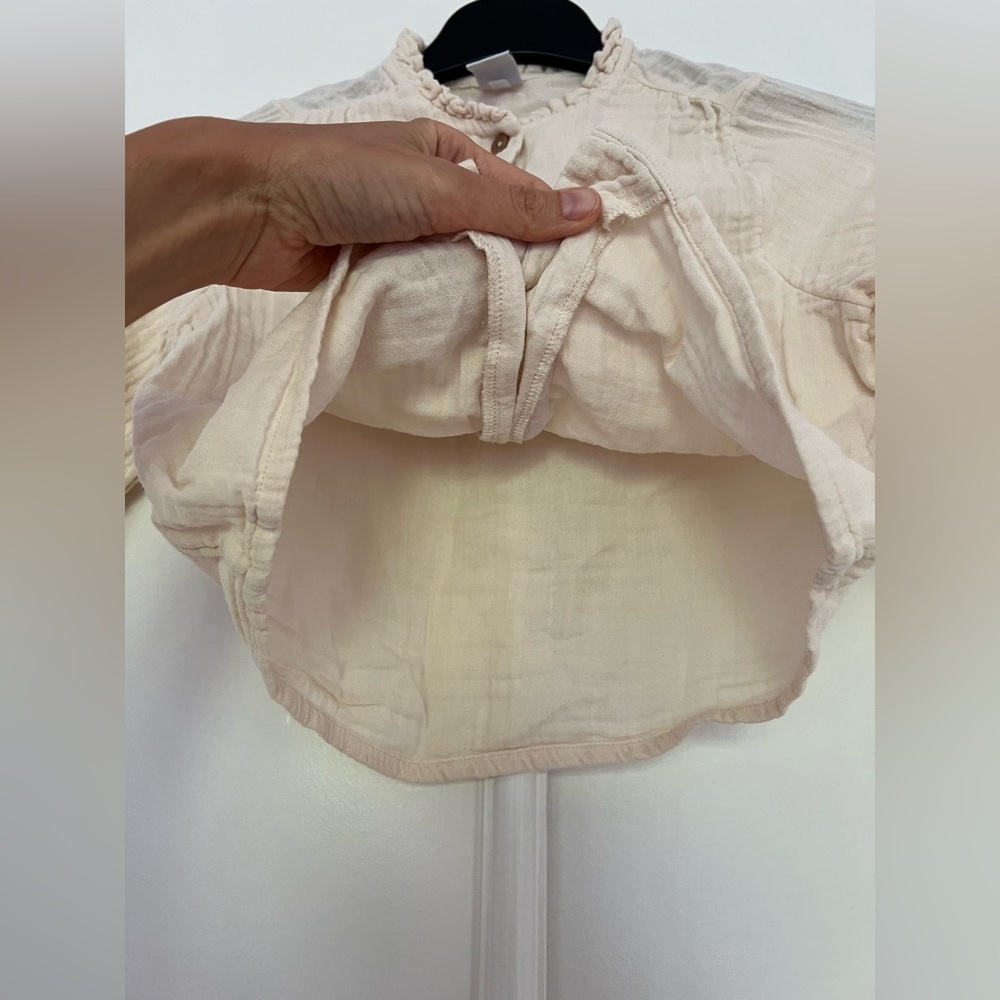 Petit Bateau Cream Button-Down Blouse - Picture 6 of 8